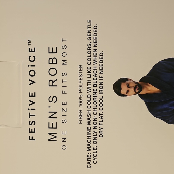 Men's Navy Robe - Picture 8 of 10